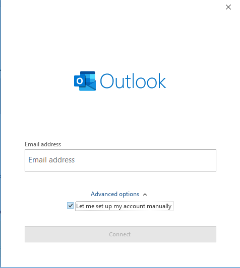 Outlook Add Account Manually